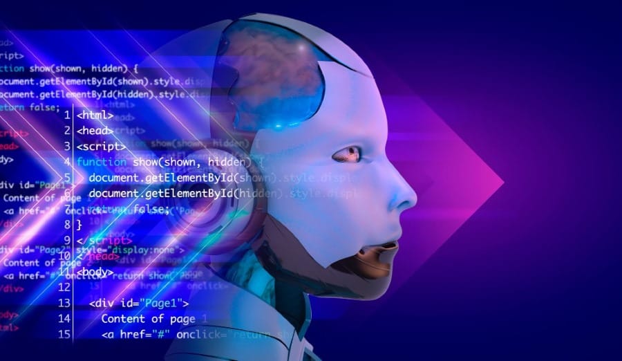 AI concept with web design and development