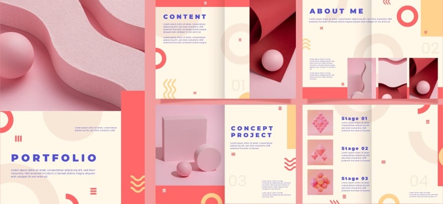 portfolio concept shows in the picture