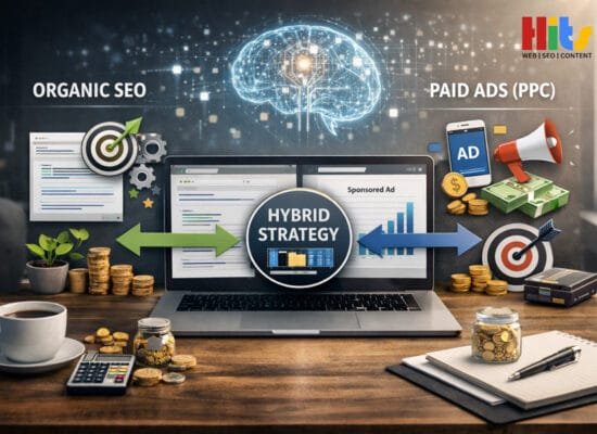 Image Shown SEO vs. PPC Strategic Guide Concept