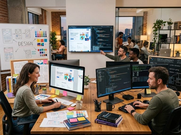 Image Shows Explanation of Web Design and Development